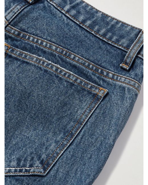 Khaite Blue Abigail Cropped High-Rise Straight-Leg Jeans