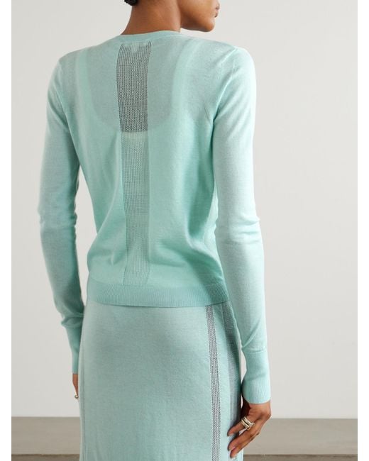 DIOTIMA Blue Barton Pointelle-Knit Cashmere Henley Sweater
