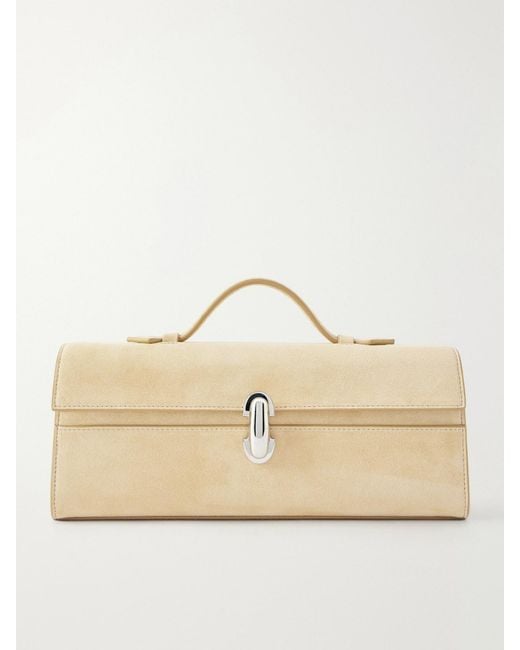 SAVETTE Natural Slim Symmetry Suede Tote