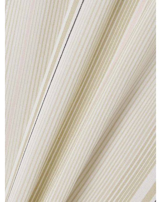 Victoria Beckham Natural Hose Mit Weitem Bein Aus Gestreiftem Webstoff