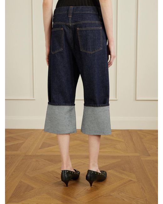 Khaite Blue Boyle Cropped Low-Rise Jeans