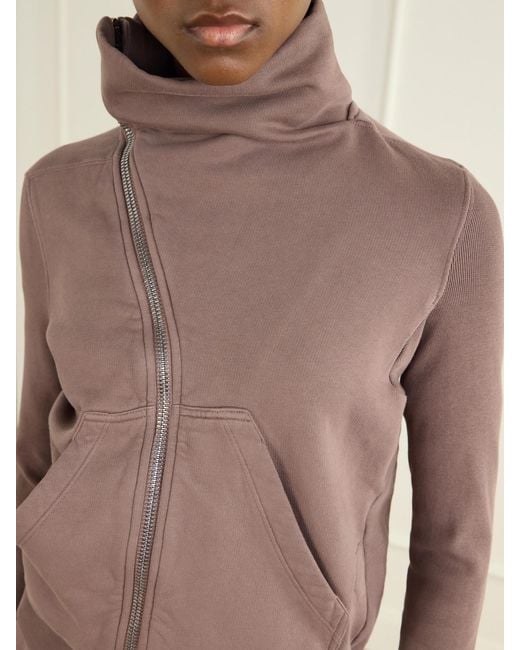 Rick Owens Brown Drkshdw Cotton-Jersey Zip-Up Cardigan