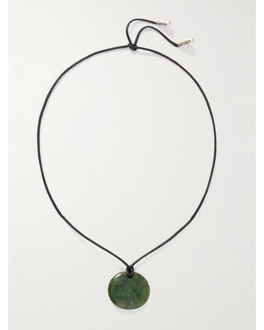 Sophie Buhai Metallic Small Full Moon Cord, Jade And Necklace