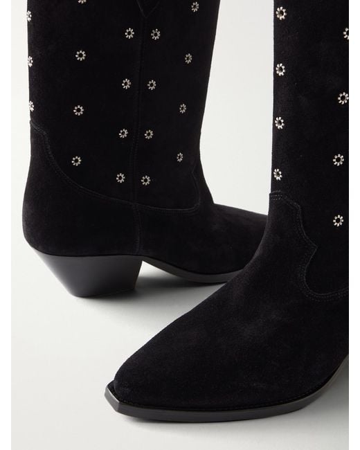 Isabel Marant Black Duerto Embellished Suede Ankle Boots