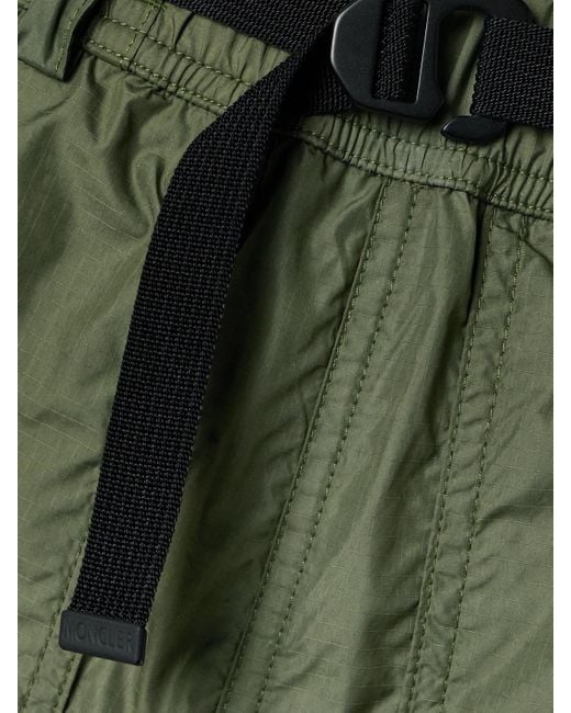 Moncler Green Belted Ripstop Cargo Pants