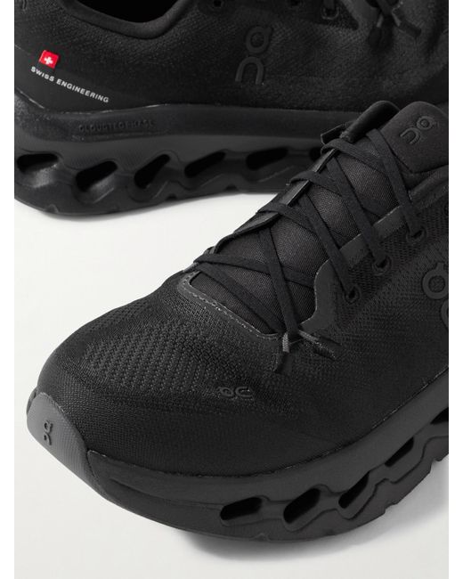 On Shoes Black Cloudtilt Stretch Recycled-Knit Sneakers