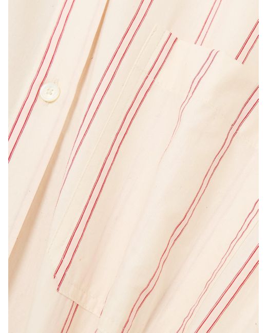 Totême  Natural Midi-Hemdblusenkleid Aus Einer Gestreiften Baumwoll-Seidenmischung