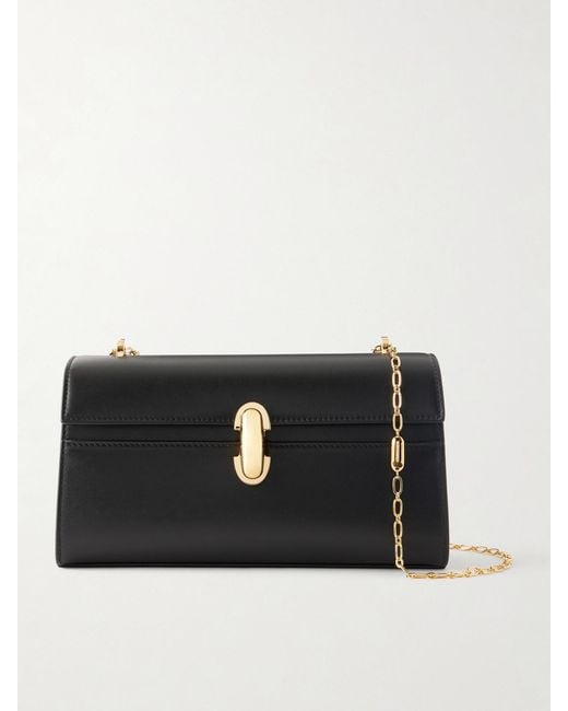 SAVETTE Black Chain Symmetry Pochette Leather Shoulder Bag