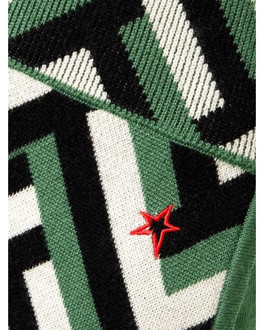 Perfect Moment Green Merino Wool Jacquard Chalet Trousers