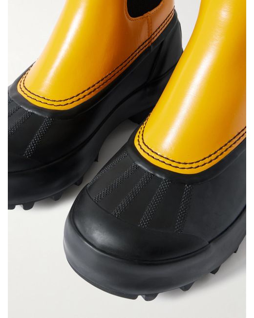 Proenza Schouler Blue Sorel Caribou Leather And Rubber Platform Chelsea Boots