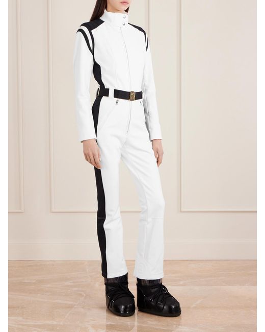 Bogner White Janny Belted Ski Suit