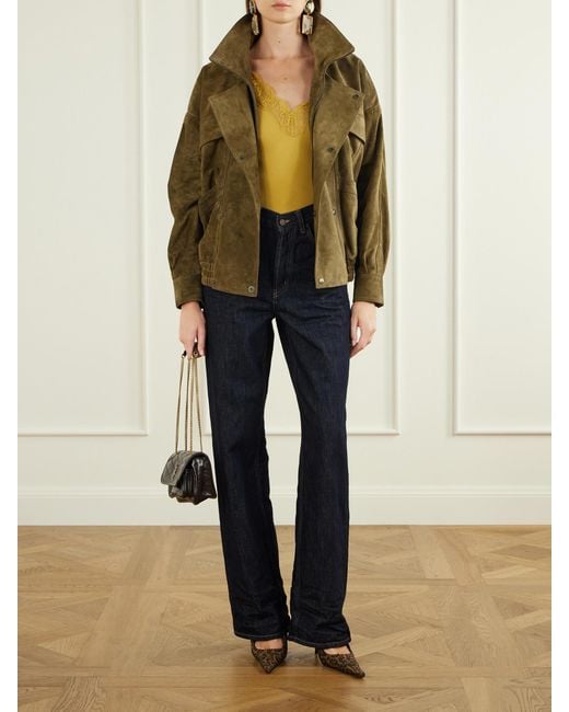 Saint Laurent Green Suede Jacket