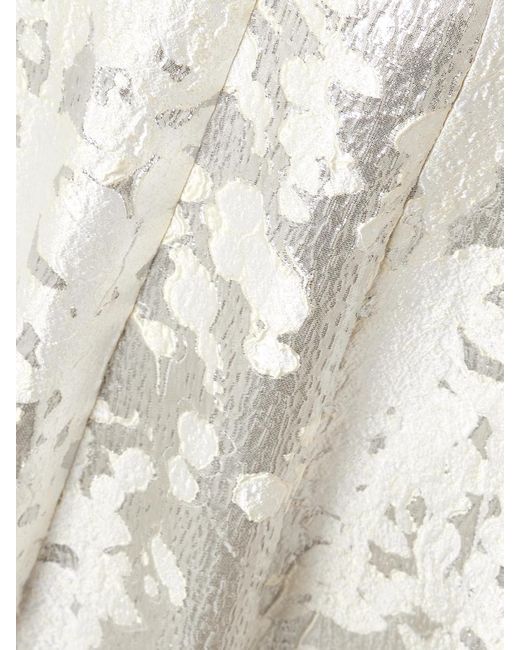 Jonathan Simkhai White Octavia Strapless Metallic Brocade Gown