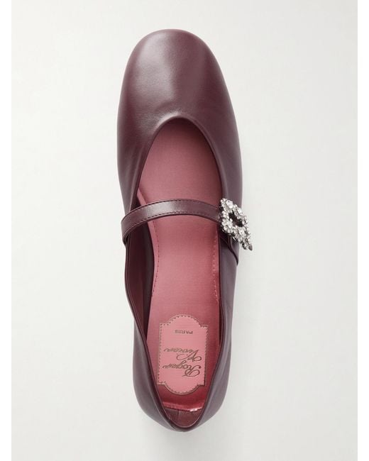 Roger Vivier Red Efflorescence 10 Crystal-Embellished Ballet Flats