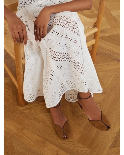 Le Monde Beryl White Valetta Suede Sandals