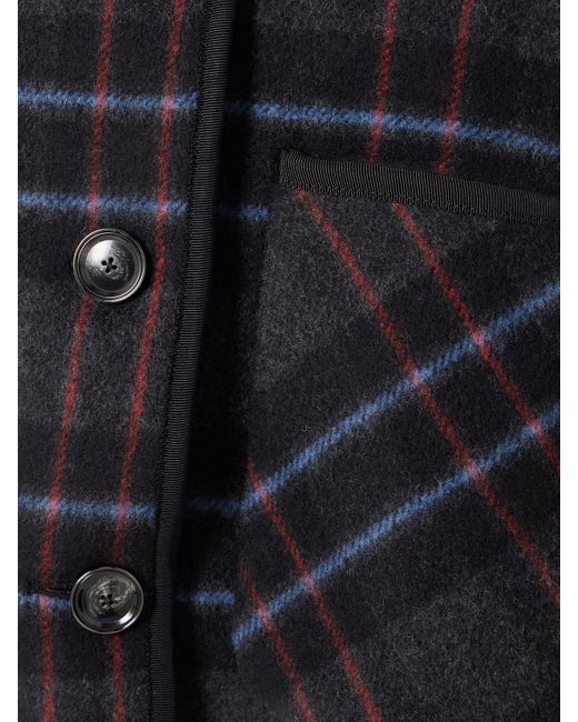 Veronica Beard Black Martine Scarf-Detailed Checked Wool-Blend Jacket