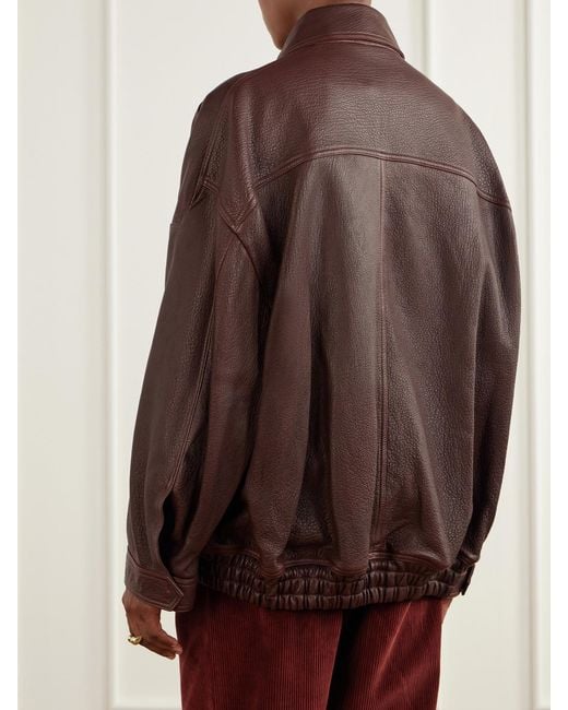 Rohe Brown Textured-Leather Jacket