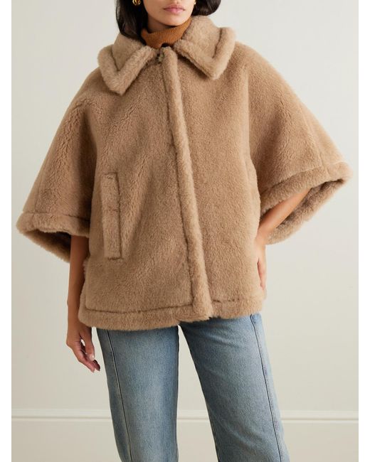 Max Mara Natural Tenebre Oversized Alpaca, Cashmere And Silk-Blend Cape