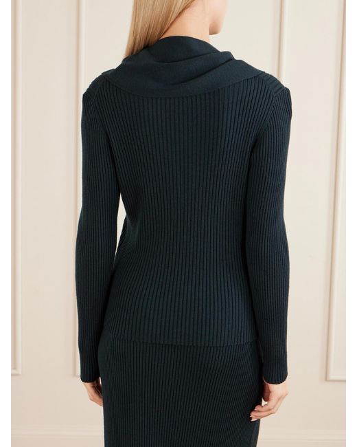 Zimmermann Blue Valiant Scarf Wool Sweater