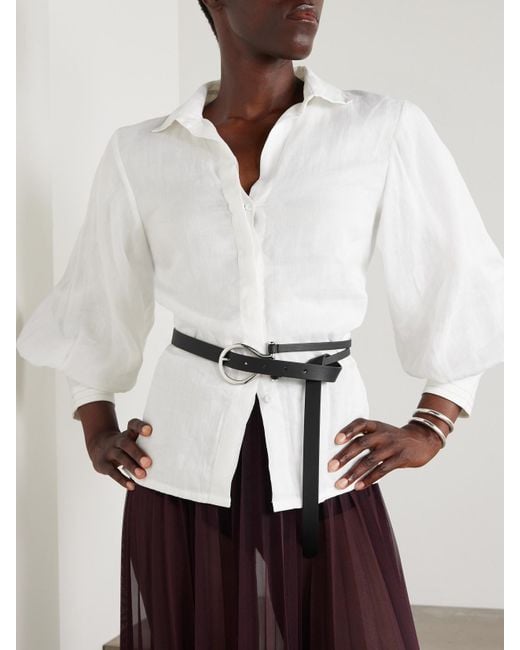 Andersons White Leather Belt