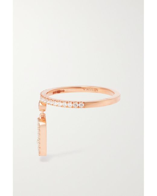 Messika Natural Move Uno Tassel 18-Karat Rose Diamond Ring