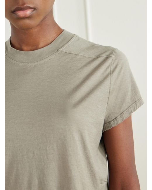 Rick Owens Natural Drkshdw Cropped Cotton-Jersey T-Shirt