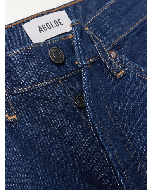 Agolde Blue '90S Pinch Waist Long High-Rise Straight-Leg Jeans