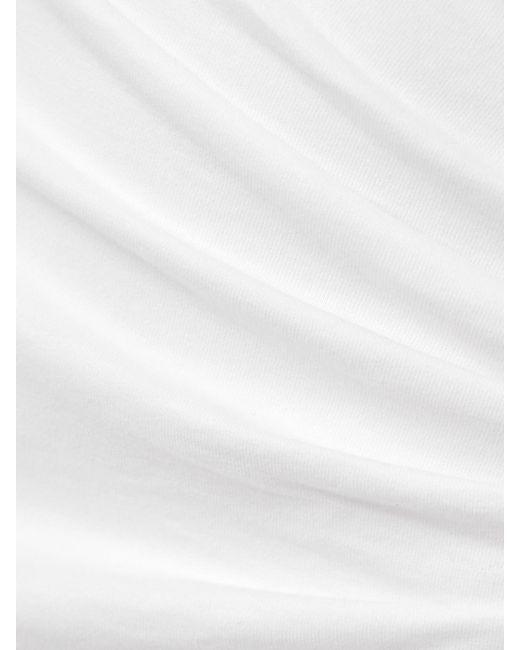 Isabel Marant White Nadela Asymmetric Gathered Cotton-Jersey Maxi Dress