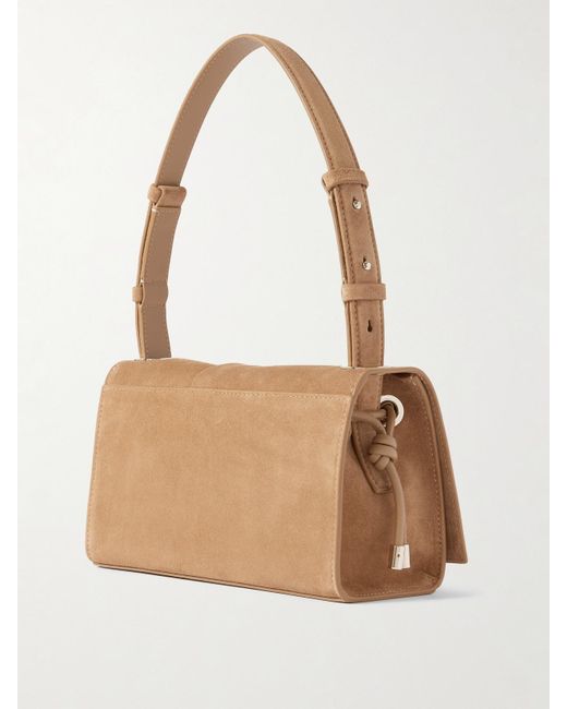 Christian Louboutin Natural Baggy Small Logo-Debossed Suede Shoulder Bag