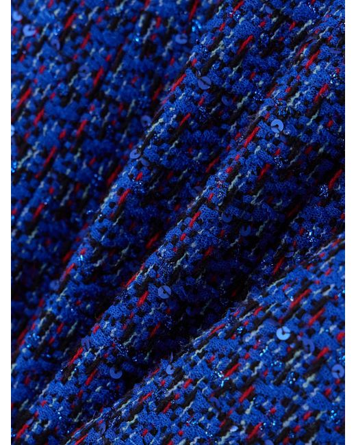 Alessandra Rich Blue Minirock Aus Tweed Mit Pailletten