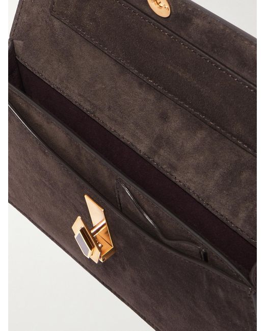 Metier Brown Parallel 22 Small Suede Shoulder Bag