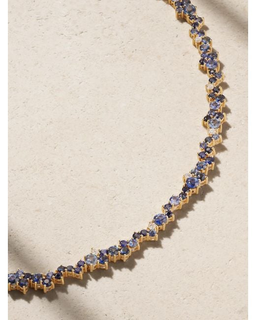 Sydney Evan Natural Cocktail Eternity 14-Karat, Diamond And Sapphire Necklace