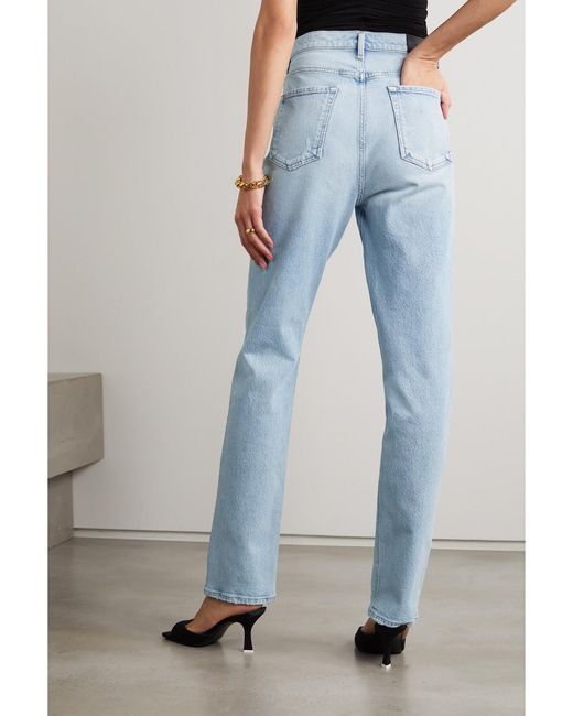 Goldsign Blue Net Sustain Lawler High-Rise Straight-Leg Organic Jeans