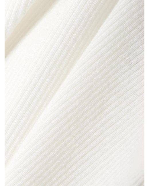 Lisa Yang White Amya Ribbed Cotton And Cashmere-Blend Tank