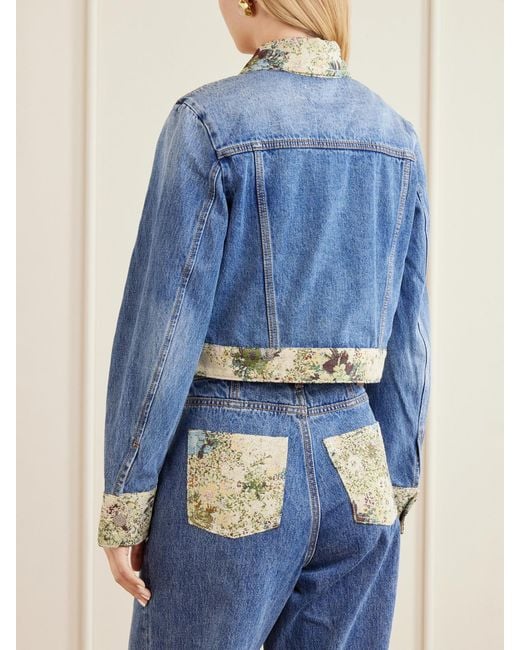 ALÉMAIS Blue Marcel Printed Denim Jacket
