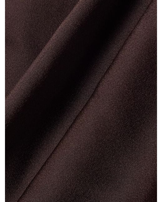 Tom Ford Brown Cutout Satin-Crepe Halterneck Top