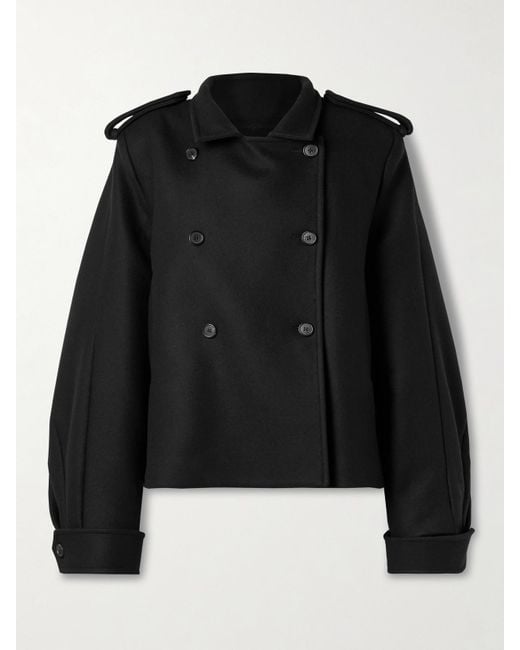 Khaite Black Dean Double-Breasted Wool Jacket