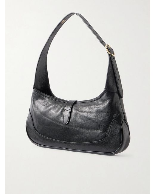 Gucci Black Jackie 1961 Slim Textured-Leather Shoulder Bag