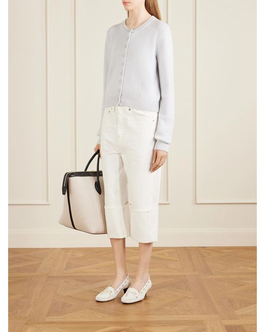 Khaite White Boyle Cropped Low-Rise Straight-Leg Jeans