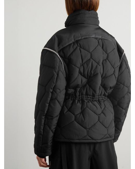 Givenchy Black Convertible Quilted Padded Shell Jacket