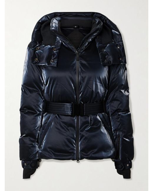 Perfect Moment Blue Johnnie Walker Candice Gesteppte Ski-Jacke Mit Daunenfüllung Und Gürtel
