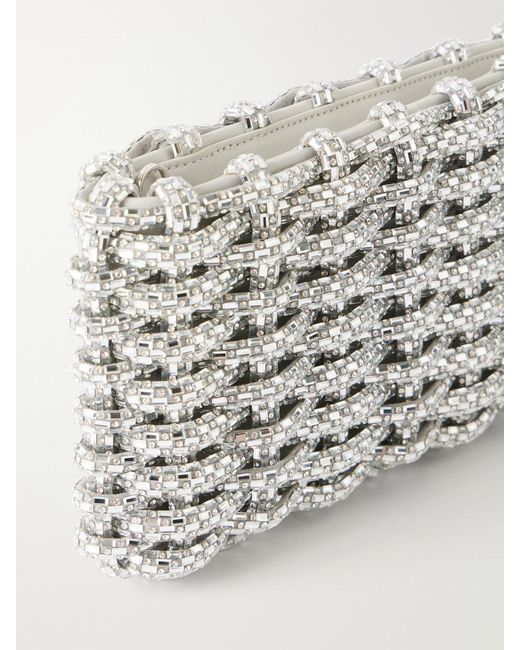 Jonathan Simkhai Gray Morgan Crystal-Embellished Clutch Bag