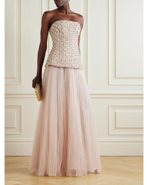 Marmar Halim Pink Plissé-Tulle Maxi Skirt