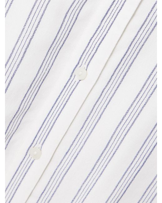 Alix Of Bohemia White Lotte Striped Crepe Maxi Shirt Dress