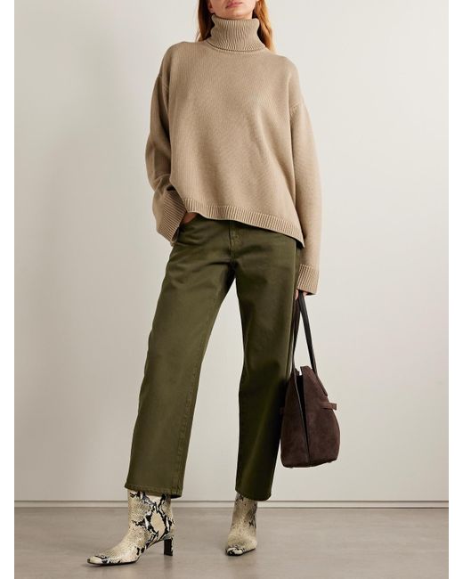 La Ligne Green Marilyn Hose Mit Weitem Bein Aus Baumwoll-Twill