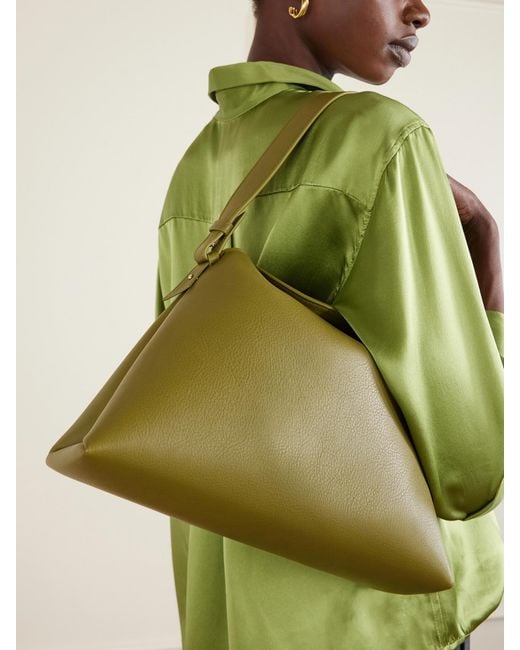 Erdem Green Bloom Large Embellished Textured-Leather Shoulder Bag