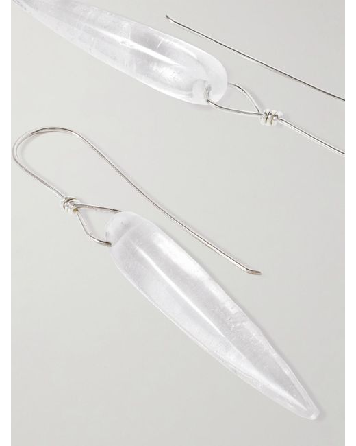 Sophie Buhai White Spear Silberfarbene Ohrringe Mit Bergkristallen