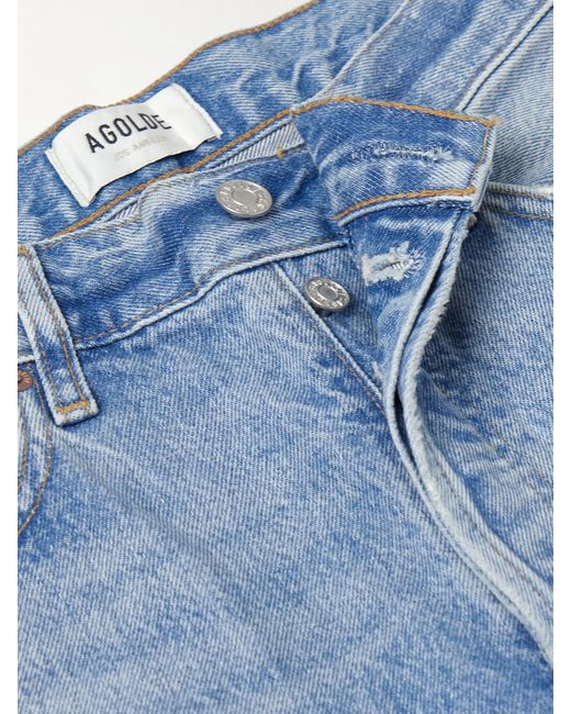Agolde Blue '90S Pinch Waist High-Rise Straight-Leg Organic Jeans