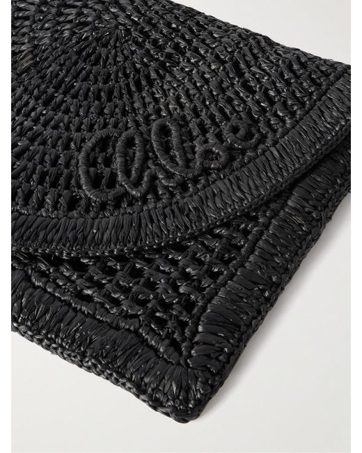 Chloé Black Made For A The Summer Banana Schultertasche Aus Raffiabast Mit Lederbesätzen