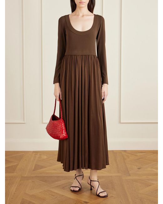 Polo Ralph Lauren Brown Jersey Tie-Back Maxi Dress